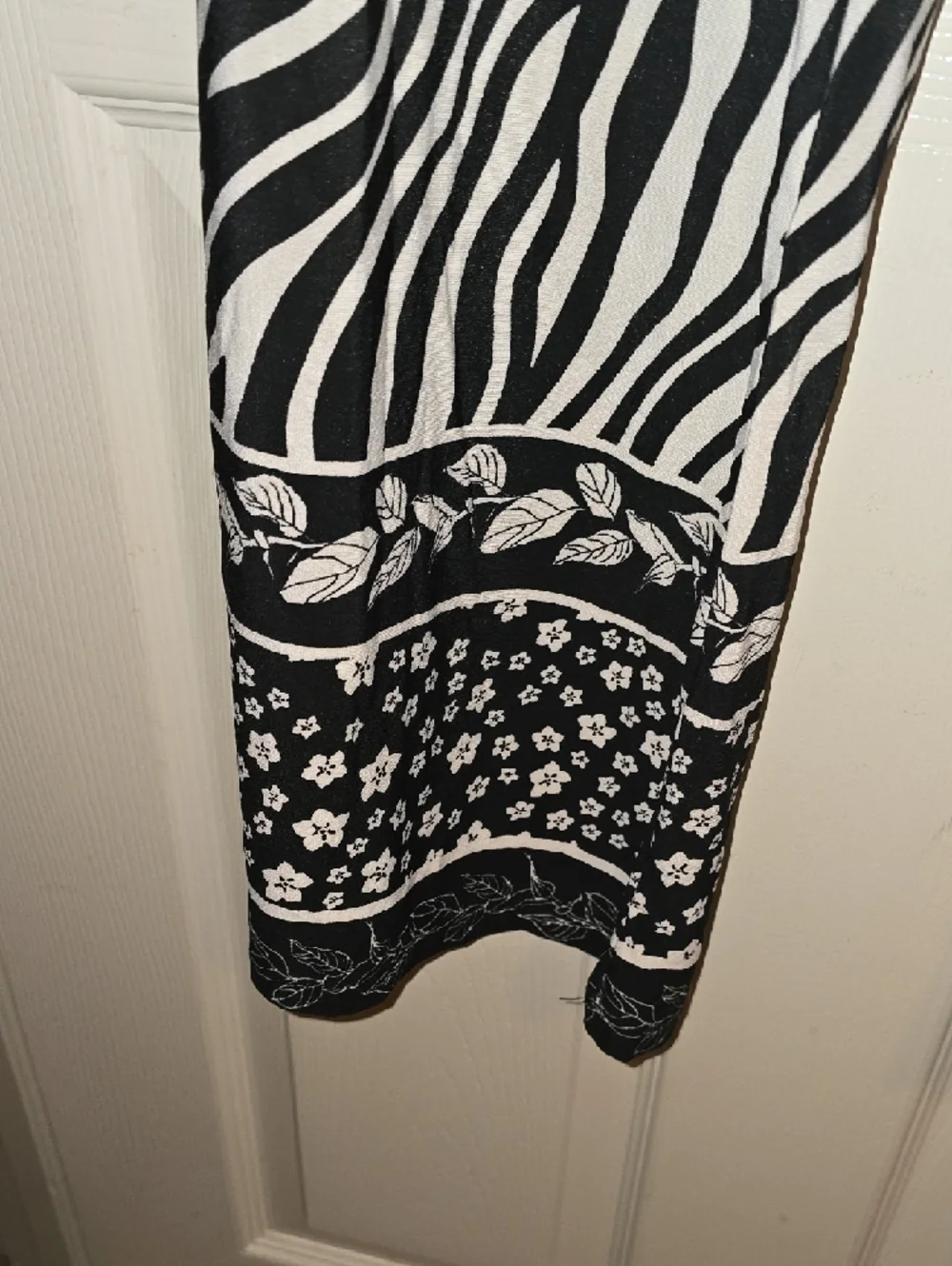 Wide Leg Zebra Print Pants - Black & White‎